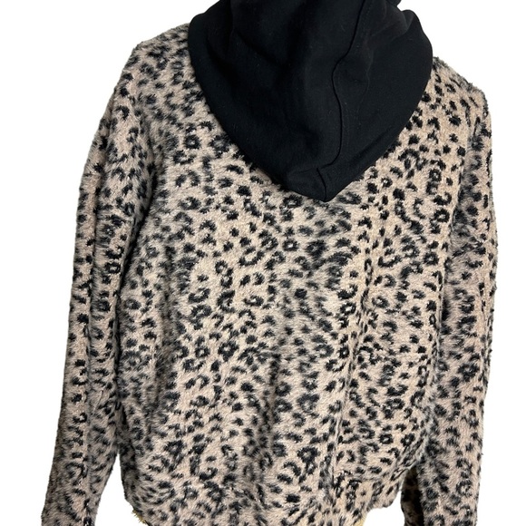FATE leopard print hooded zippered jacket - Picture 2 of 5